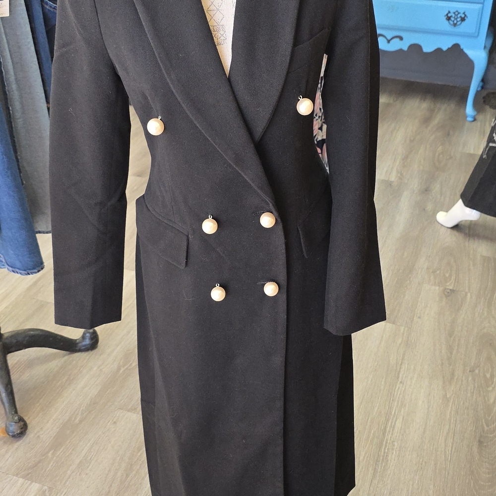 Asilio Black Double-Breasted Coat